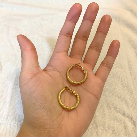 Gold Medium Sized Hoops - Picture 4 of 4